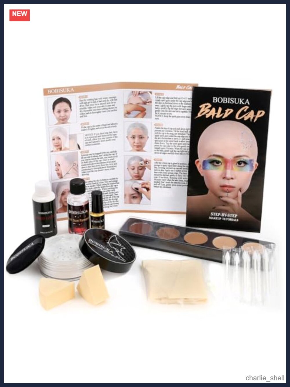 Bald Cap Makeup Kit Halloween Cosplay SFX Theater Complete Set
